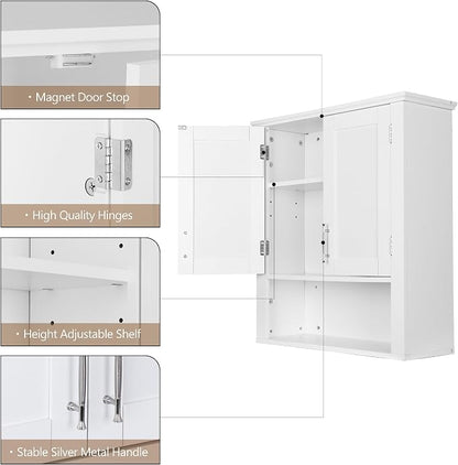 SUPER DEAL Bathroom Wall Cabinet Over The Toilet, Wall Mount Storage Medicine - Image 7