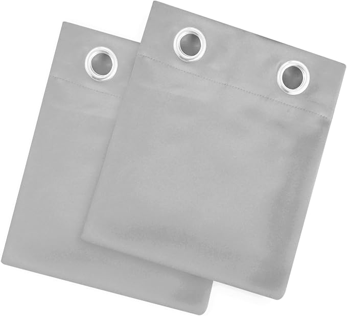 LEMOMO Light Grey Blackout Curtains 42 x 54 Inch Length Set of 2 Panels Grommet - Image 9