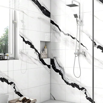 Chejiaye 10pcs Marble Peel and Stick Backsplash Waterproof Washroom Wall Panels - Image 2