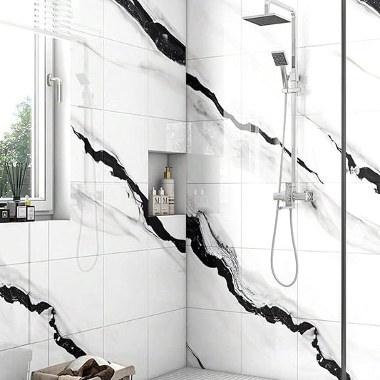 Chejiaye 10pcs Marble Peel and Stick Backsplash Waterproof Washroom Wall Panels - Image 2