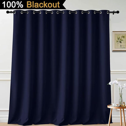 Yakamok 100% Blackout Extra Wide Thermal Insulated Curtains, Total Shade Patio - Image 2