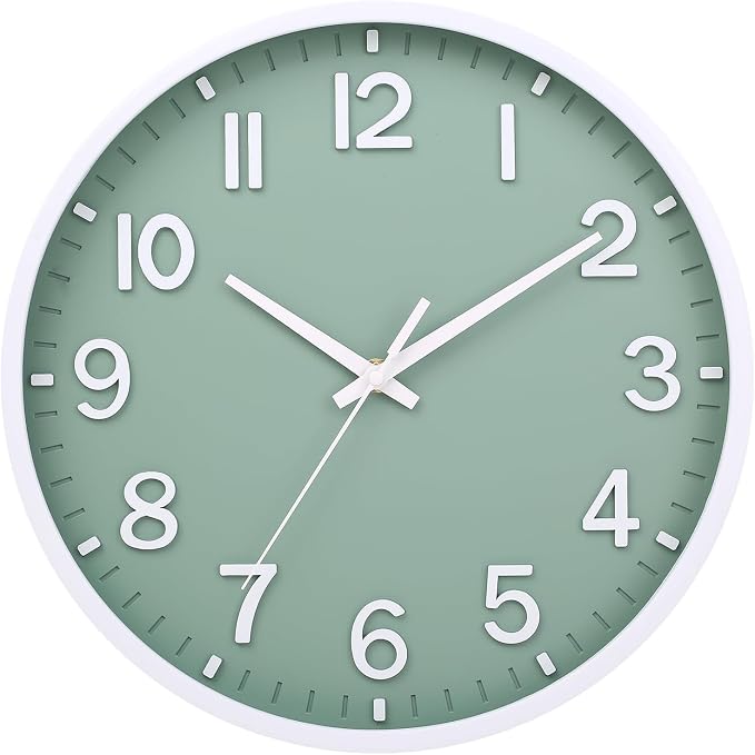Wall Clocks Battery Operated 10 inch Modern Wall Clock, Silent Non Ticking Wall by Unknown