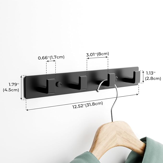 GWAAZXGZ Black Coat Rack Wall Mount - Image 3
