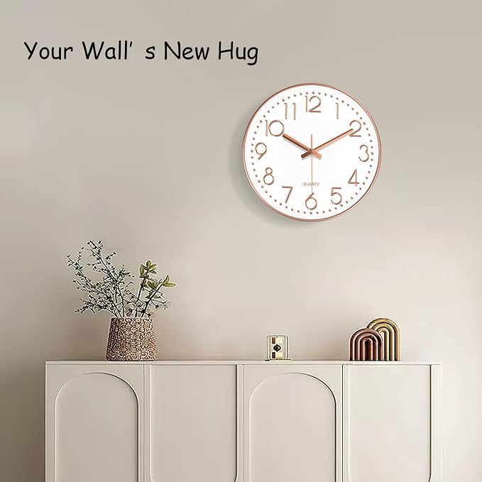 Wall Clock, Silent Wall Clocks Battery Operated 10 Inch- Modern Non Ticking - Image 2