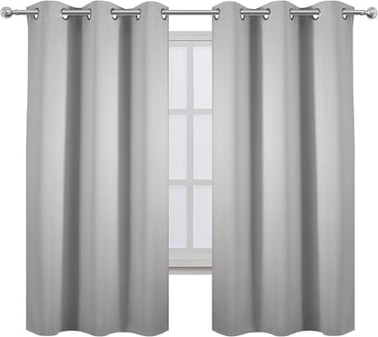 LEMOMO Light Grey Blackout Curtains 42 x 63 Inch Length/Set of 2 Curtain - Image 2