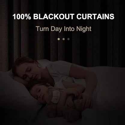 100% Blackout Shield Linen Blackout Curtains - Image 2