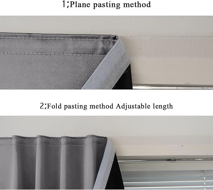 AJAZZ 100% Blackout Stick Curtain Portable Blackout Curtains Adhesive Curtains - Image 5