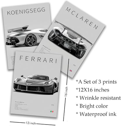 CSLGQGV Car Poster Vintage Racing Car Wall Art Supercar Canvas Prints Painting - Image 4