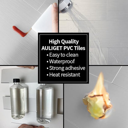 AULIGET 20-Piece Brushed Metal Peel and Stick Backsplash Tile, Laundry Room - Image 6