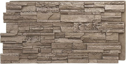 EverStone Cascade Faux Stone Panel, 48 5/8"W x 24 3/4"H x 1 1/4"D, Soft Ash by EkenaMillwork