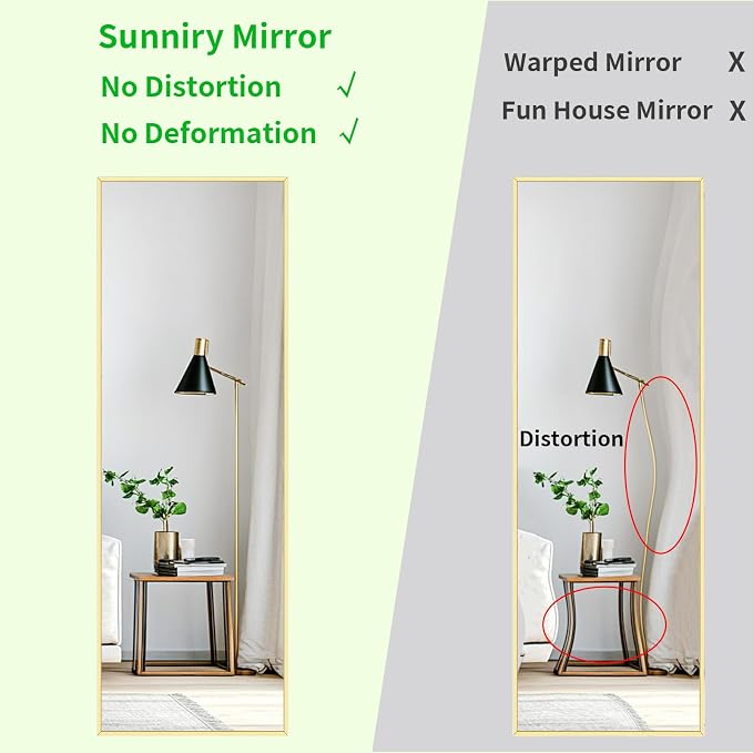 Sunniry Gold Floor Mirror 48x16 inch, Full Body Mirror - Image 4