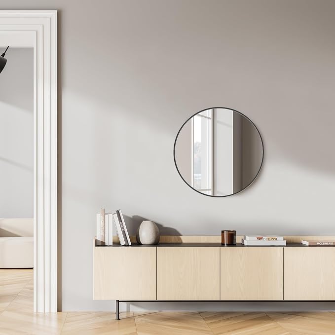 NEWBULIG 20 Inch Round Wall Mirror, Bathroom Mirror - Image 6