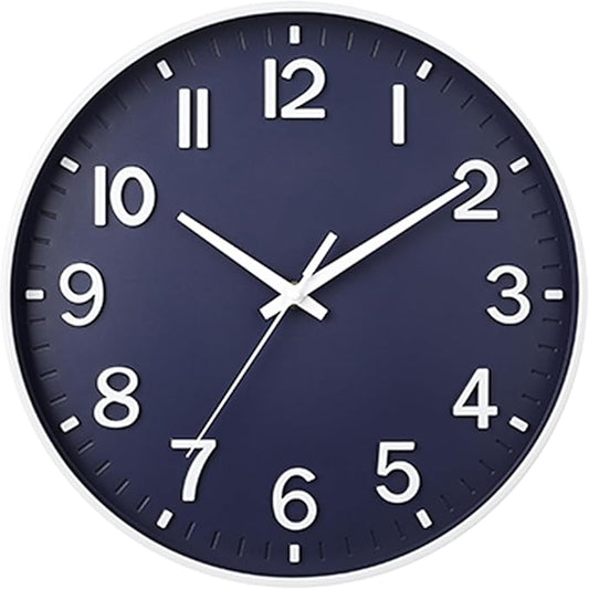 HZDHCLH Wall Clocks Battery Operated, Wall Clock Navy Blue, 10 inch Wall Clock by HZDHCLH