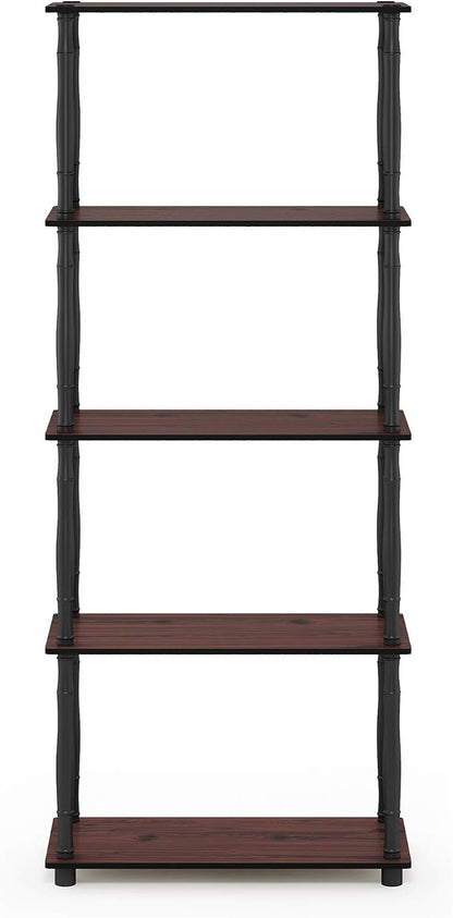 Furinno TURN-S-TUBE Storage Shelves, 5-Tier Book Shelf, Corner Shelf, Toolless - Image 6