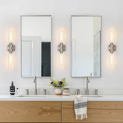 Indoi Brushed Nickel Wall Sconces, Hardwired Bathroom Sconces Vanity Light - Image 7