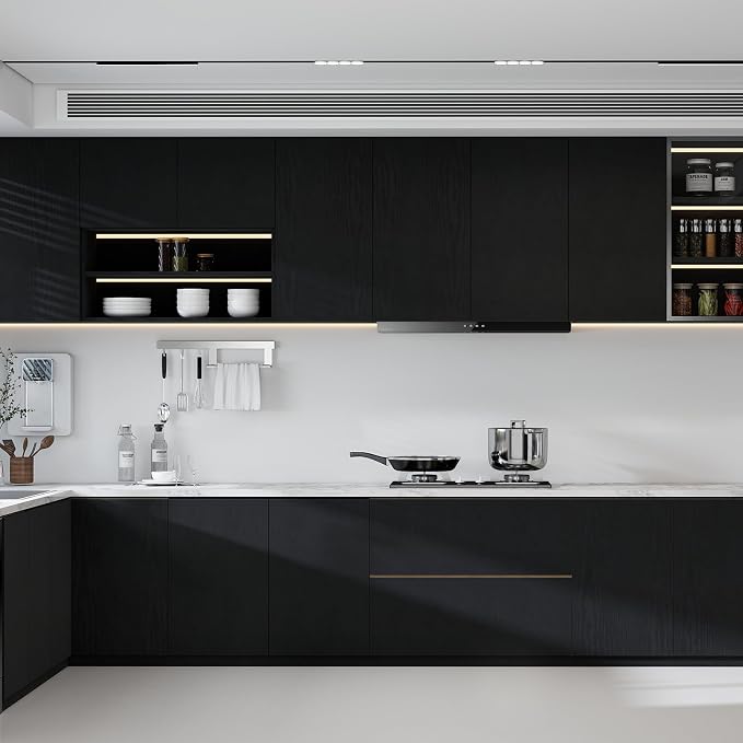 Vinjiasin Peel and Stick Wallpaper Black Wallpaper Black Wood Contact Paper - Image 4