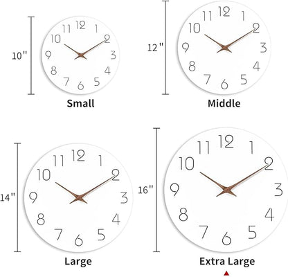 Mosewa Large Wall Clock Battery Operated 16 Inch White Silent Non Ticking - Image 3