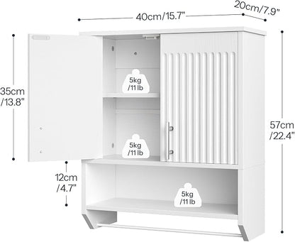 HOOBRO Fluted Bathroom Wall Cabinet, Farmhouse Medicine Cabinet - Image 3
