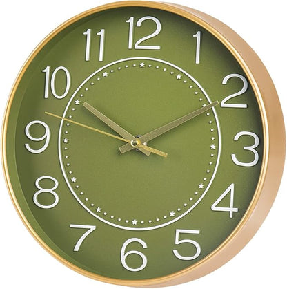 HZDHCLH Modern Wall Clocks Battery Operated, 10 inch Olive Green Clock - Image 7