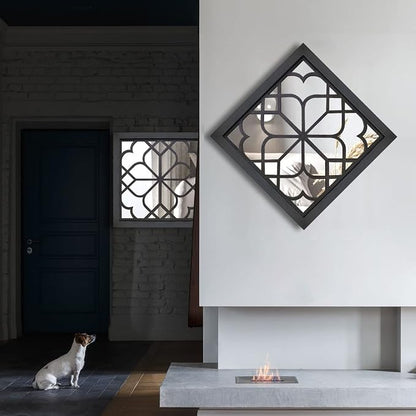 Wocred 2 PCS Square Wall Mirror, Gorgeous Rustic Farmhouse Accent Mirror - Image 6