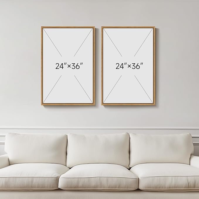 Large Framed Vintage Botanical Wall Art Set of 2, Rustic Minimalist Modern - Image 3