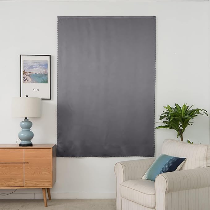 AJAZZ 100% Blackout Stick Curtain Portable Blackout Curtains Adhesive Curtains - Image 8