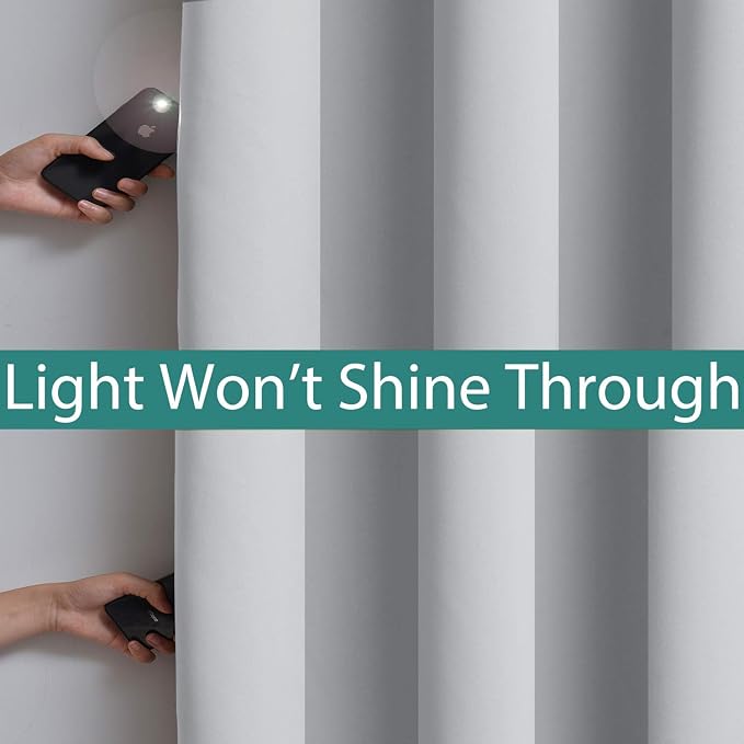 Yakamok 100% Blackout Lined Panels, Thermal Insulated Blackout Curtains - Image 3