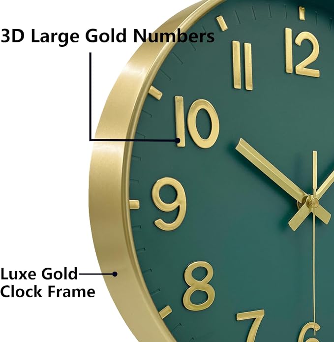 Wall Clock, 8 Inch Wall Clocks Battery Operated, Modern Non Ticking Silent - Image 7