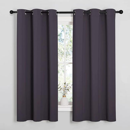 NICETOWN Greyish Purple Blackout Curtains 48 inches Length by NICETOWN