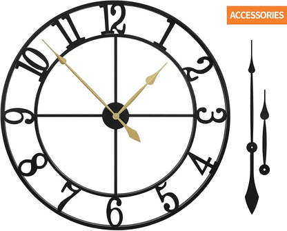 LEIKE Extra Large Wall Clocks, Silent Little Ticking, Battery Operated Vintage - Image 5