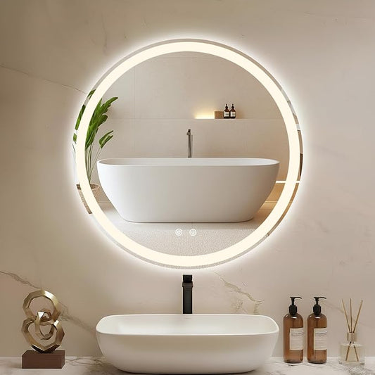 DUMOS 36 Inch Round LED Bathroom Mirror - Image 2