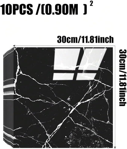 Chejiaye 10pcs Marble Peel and Stick Backsplash Waterproof Washroom Wall Panels - Image 4