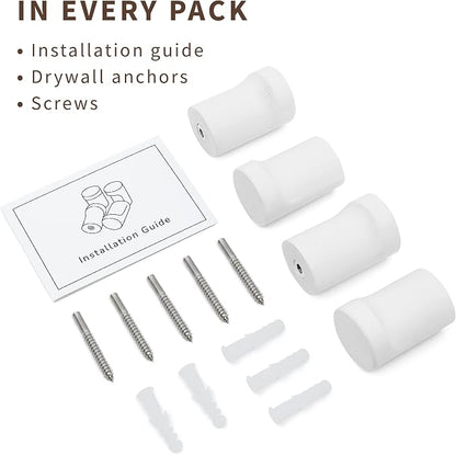 NAUMOO Wooden White Wall Hooks - Image 5