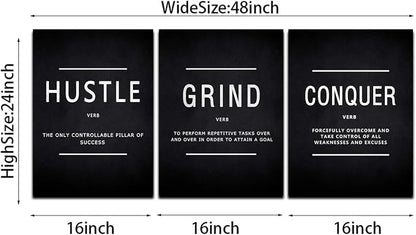 KAWAHONE Grind Hustle Conquer Wall Art, Success Canvas Painting Wall Decor - Image 7