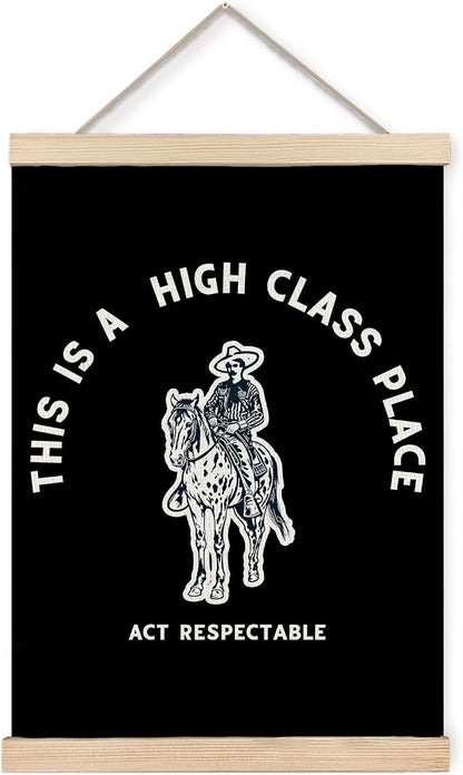 Foritho Funny Black Western Cowboy Poster Wall Art Framed, This Is A High Class by Unknown