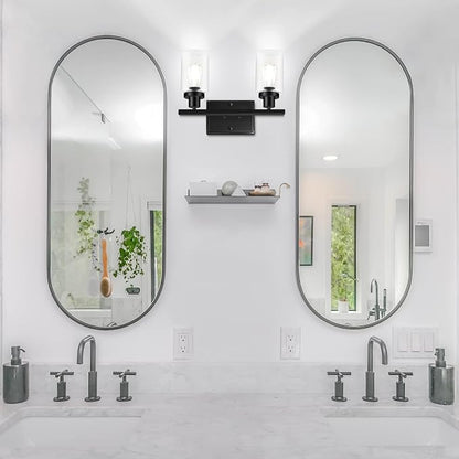 Ascher 2-Light Wall Sconces, Modern Vanity Light Fixture Black Finish, Wall - Image 5