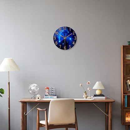 Big Wall Clock for Living Room Decor Blue Decorative Wall Clocks Battery - Image 2