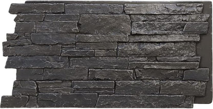 EverStone Acadia Ledge Faux Stone Panel, Dark River Color by EkenaMillwork