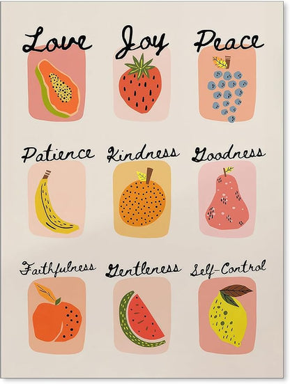 jkahh Trendy Fruit of The Spirit Wall Art Christian Bible Verse Posters Vintage by Unknown