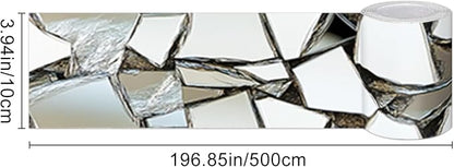 HOMETITUTE Wallpaper Border Peel and Stick Wall Decor PVC Mosaic Mirror Look - Image 6