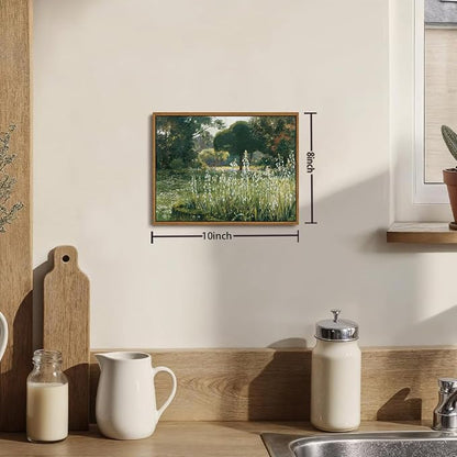 OIQArtOIQ Vintage Framed Wall Art Garden Landscape Canvas Art Prints Rustic - Image 2