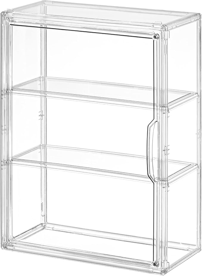 4 Pack 3 Tier Clear Display Case by VGLXTRNTforstoragesolutions