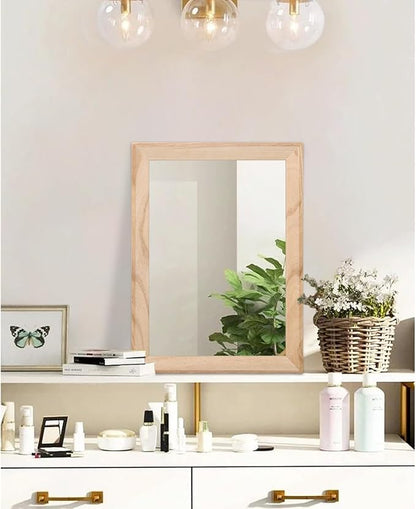 AAZZKANG Rustic Mirrors for Wall Rectangle Wood Frame Mirror Decorative for - Image 4