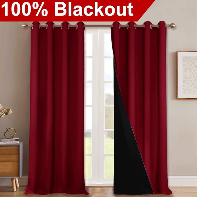NICETOWN Cold Blocking Curtains, Truly Blackout Drapes, Heavy-Duty Full Light - Image 2