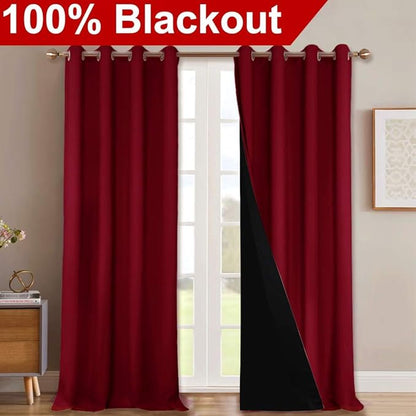 NICETOWN Full Shading Curtains 90 inches Long 2 Panels Set - Image 2