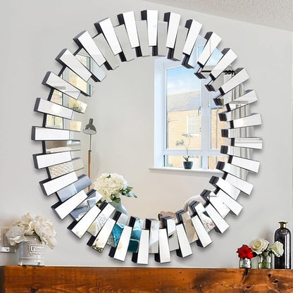 Chende Round Mirrors for Wall Decor, Modern Decorative Mirror for Entryway - Image 7