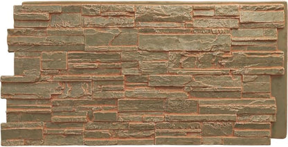 EverStone Cascade Faux Stone Panel, 48 5/8"W x 24 3/4"H x 1 1/4"D, Iron Mill by EkenaMillwork