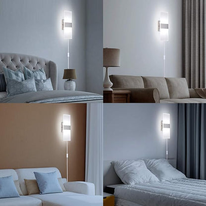 TRLIFE Modern Wall Sconces Set of 2, Wall Sconce Plug in 12W LED 6000K Cool - Image 7