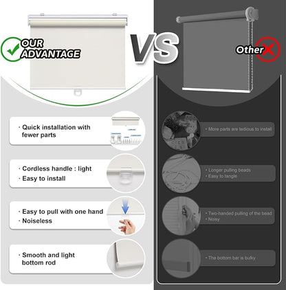 AOSKY Cordless Roller Shades Blackout Blinds - Image 4