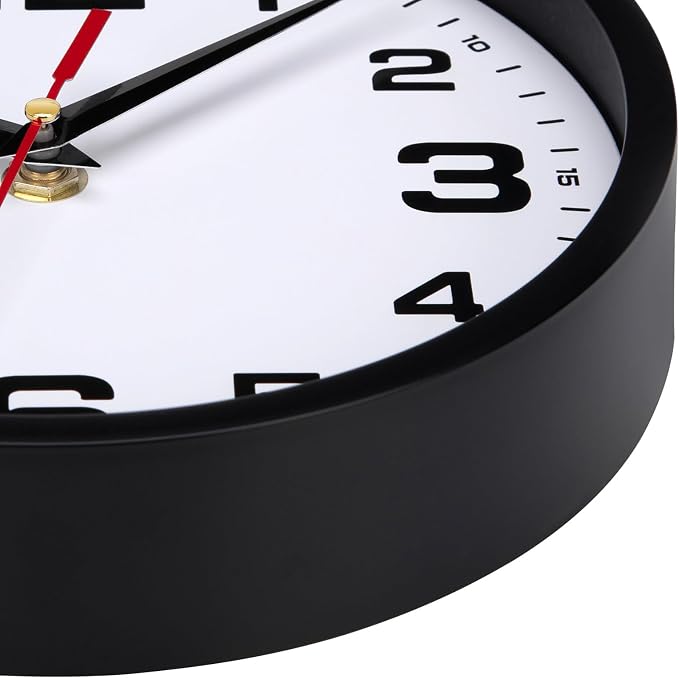 Wall Clock Silent Non-Ticking 10 Inch Clocks Battery Operated Large Numbers - Image 3